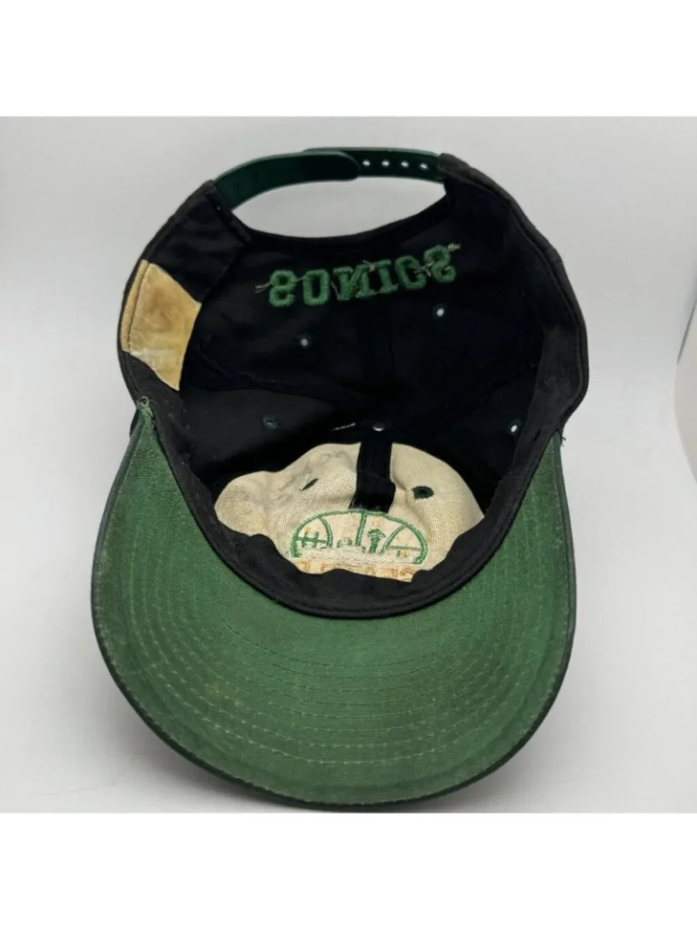 Seattle SuperSonics Snapback Hat Cap Vintage NBA Basketball  Black Green Sonics
